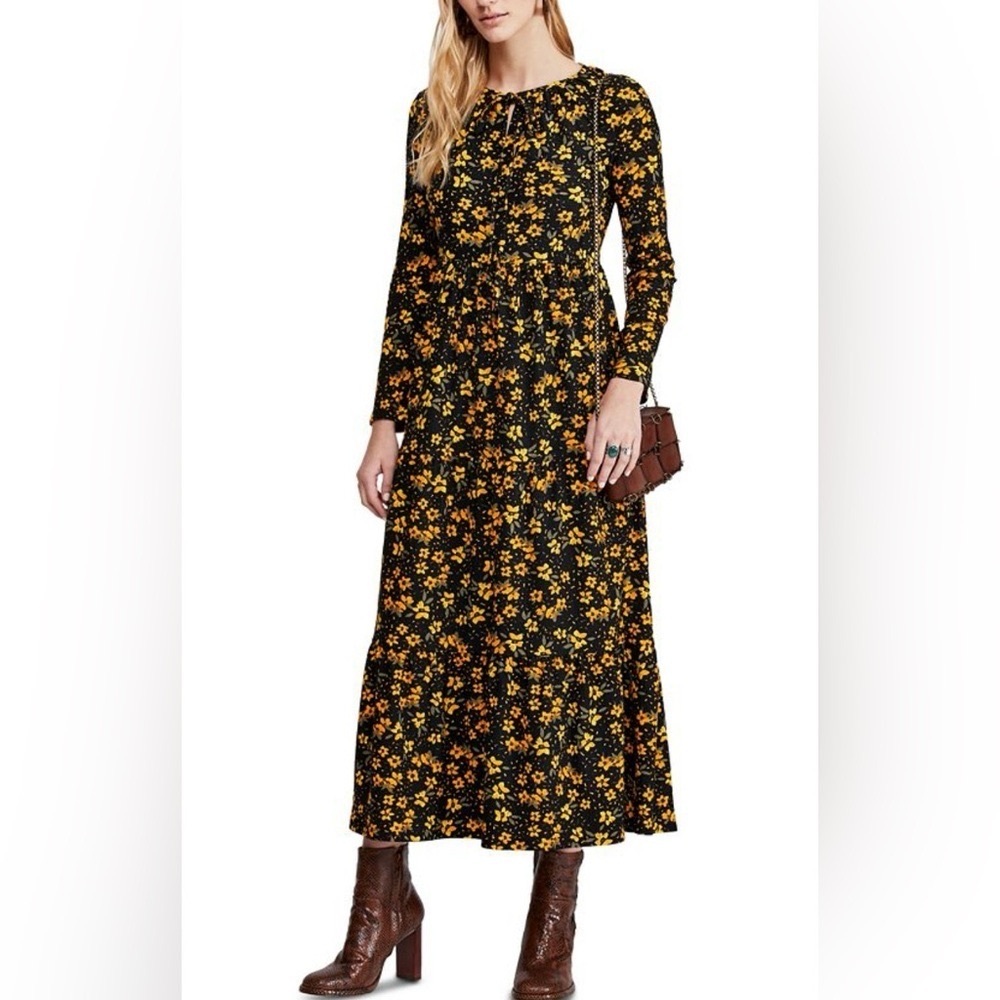 Free People Tiers of Joy Floral Midi Dress (XS)